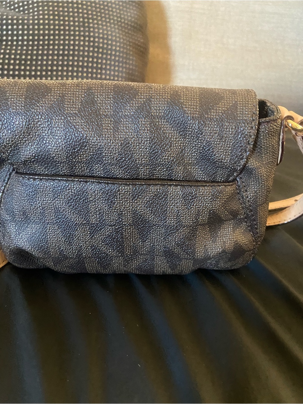 Michael Kors Black and Tan MK Logo Crossbody Bag - Picture 2 of 4